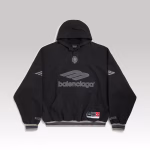 Balenciaga 3B Football Polo Hoodie Blackanthracite