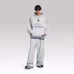 Balenciaga 3B Football Polo Hoodie Gray - Image 3