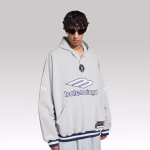 Balenciaga 3B Football Polo Hoodie Gray - Image 2