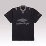 Balenciaga 3B Football V-Neck T-shirt Oversized Black