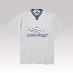 Balenciaga 3B Football V-Neck T-shirt Oversized Gray