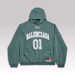Balenciaga Basketball Large Fit Hoodie Dark Green