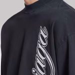 Balenciaga Cursive Medium Fit T-shirt Black - Image 7