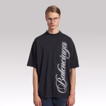 Balenciaga Cursive Medium Fit T-shirt Black - Image 2