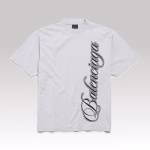 Balenciaga Cursive Medium Fit T-shirt Light Heather Gray