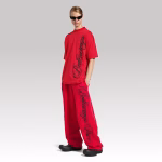Balenciaga Cursive Medium Fit T-shirt Red - Image 4