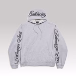 Balenciaga Cursive Oversized Hoodie Light Heather Grey