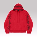 Balenciaga Cursive Oversized Hoodie Light Heather Red