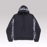 Balenciaga Cursive Oversized Hoodie Light Heather Black