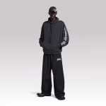 Balenciaga Cursive Oversized Hoodie Light Heather Black - Image 5