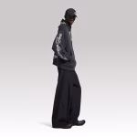 Balenciaga Cursive Oversized Hoodie Light Heather Black - Image 6