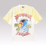 Balenciaga Extreme Tie Dye Medium Fit T-Shirt White