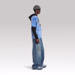 Balenciaga Nba Collaboration Oversized T-Shirt Blue - Image 5