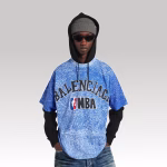 Balenciaga Nba Collaboration Oversized T-Shirt Blue - Image 2