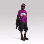 Balenciaga Nba Collaboration Oversized T-Shirt Violet - Image 4