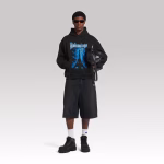 Balenciaga Paris Thunderstorm Medium Fit Hoodie Black - Image 3