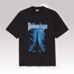 Balenciaga Paris Thunderstorm Oversized T-Shirt Black
