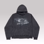 Balenciaga Washed Crayon Loop Oversized Hoodie Black