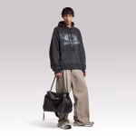 Balenciaga Washed Crayon Loop Oversized Hoodie Black - Image 3
