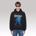 Balenciaga Paris Thunderstorm Medium Fit Hoodie Black - Image 2
