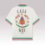 Casablanca Casa Way Knitted Collar Silk Shirt - Image 3