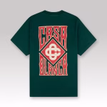 Casablanca Gothic Stacked Logo Screen Printed T-shirt Green - Image 2