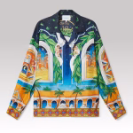 Casablanca Maison D'Ete Cuban Collar Silk Shirt
