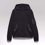 Prada Cotton Fleece Hoodie with Re-Nylon Details