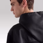 Prada Cotton Fleece Hoodie with Re-Nylon Details - Image 6